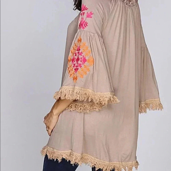 🆕Velzera Floral Embroidered Tassel Peasant Dress Boho L🆕 - Picture 2 of 6